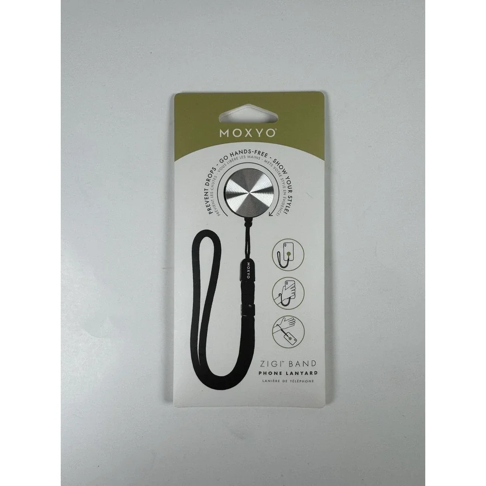 MOXYO - Zigi Band - Universal Cell‎ Phone Lanyard and Wrist Strap-Silver